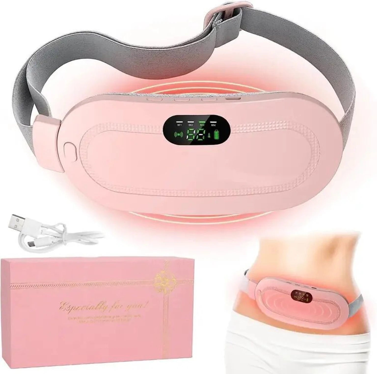 Portable Cordless Menstrual Heating Belt | Rechargeable Period Pain Relief Pad