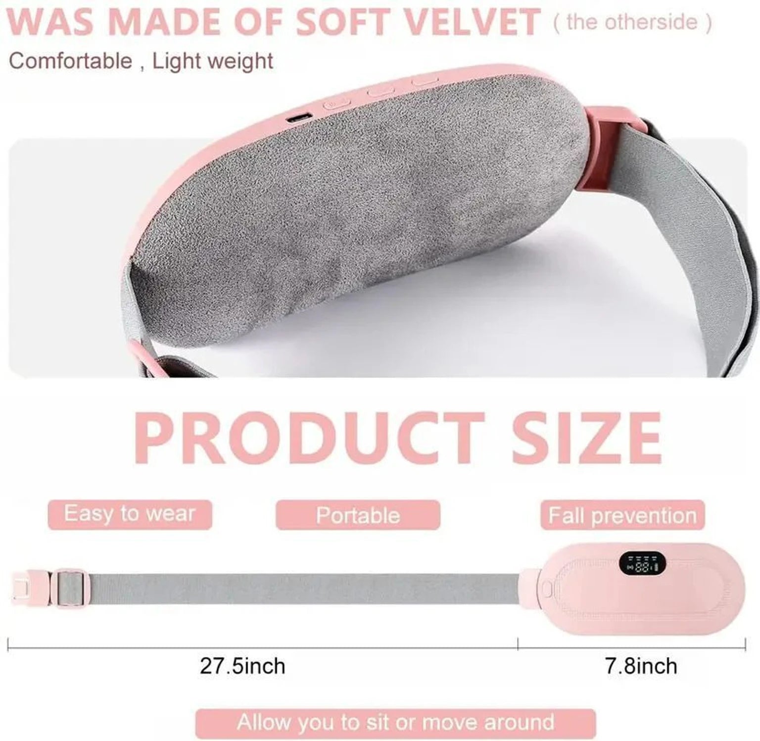 Portable Cordless Menstrual Heating Belt | Rechargeable Period Pain Relief Pad