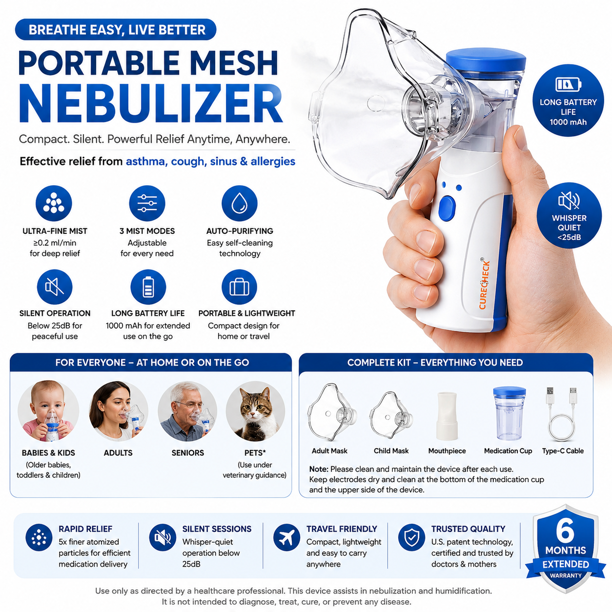 Portable Nebulizer & Humidifier for Baby & Adults