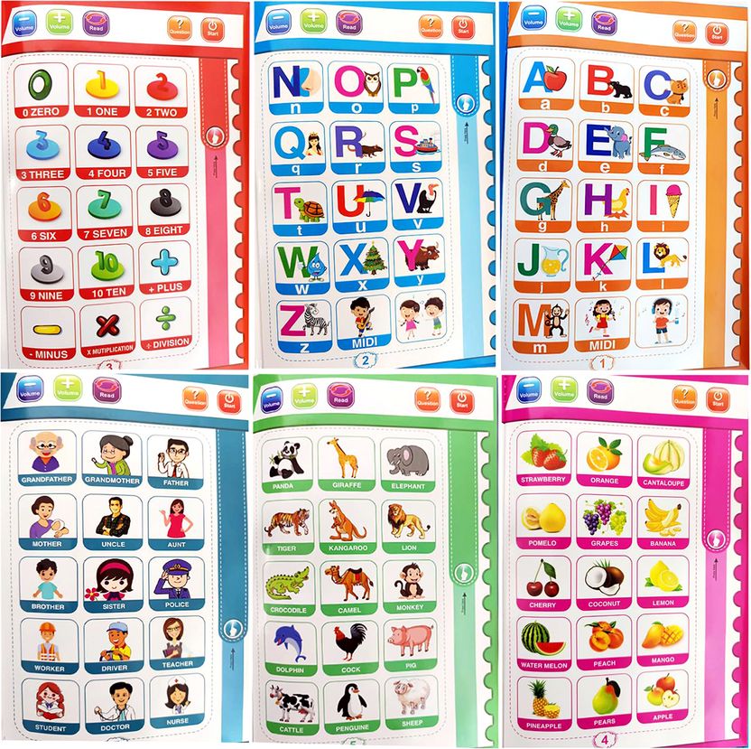 Intelligence Book Sound Book for Children, English Letters & Words Learning Book, Fun Educational Toys. Activities with Numbers, Shapes Learning Book for Toddlers