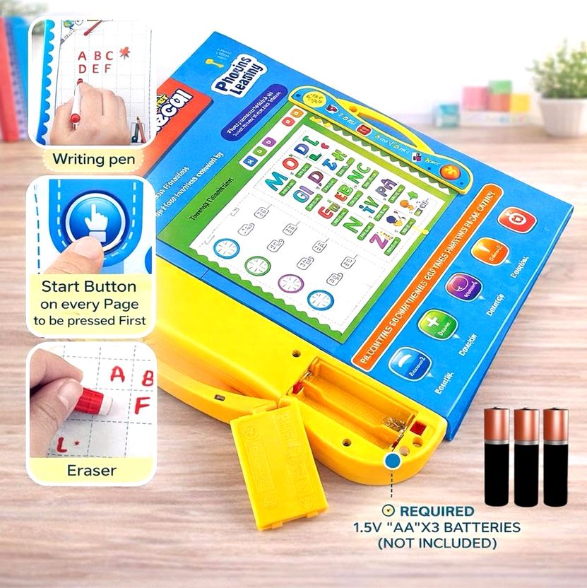 Intelligence Book Sound Book for Children, English Letters & Words Learning Book, Fun Educational Toys. Activities with Numbers, Shapes Learning Book for Toddlers