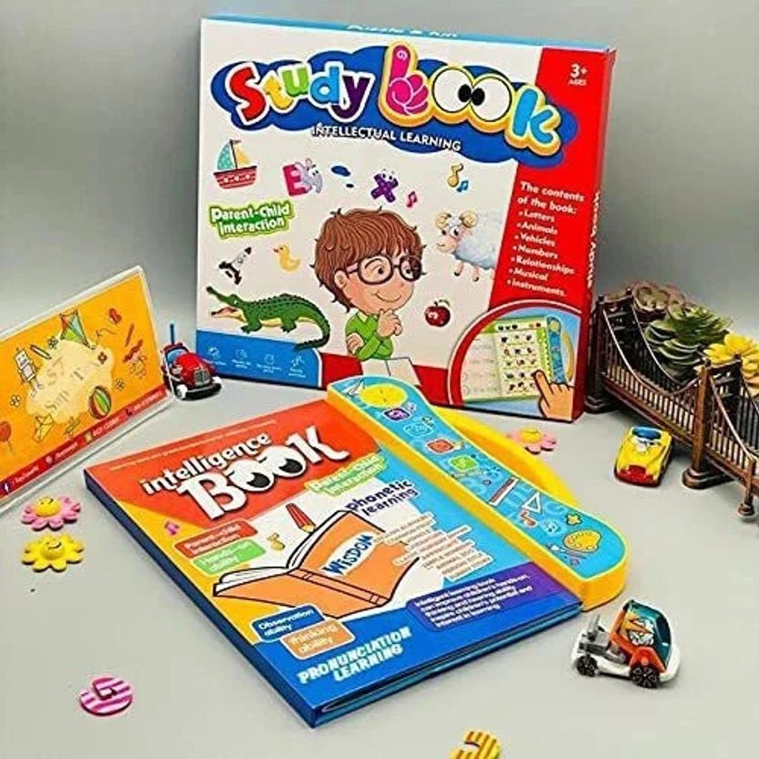 Intelligence Book Sound Book for Children, English Letters & Words Learning Book, Fun Educational Toys. Activities with Numbers, Shapes Learning Book for Toddlers